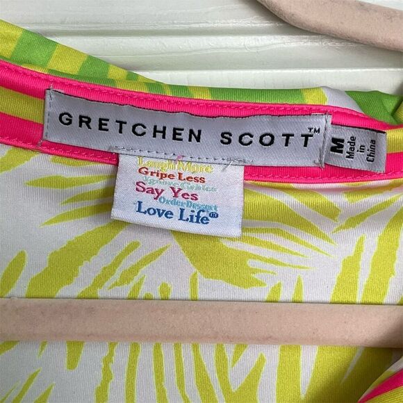 Gretchen Scott Women's M Floral Tropical 3/4 Sleeve Knee Length Dress - Picture 2 of 4